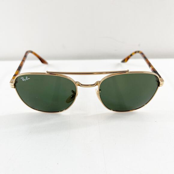 Ray Ban Classic Double Bridge Aviator Sunglasses Gold Tortoise - Picture 2 of 7